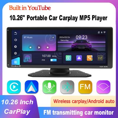 Bezprzewodowy CarPlay o przekątnej 10,26 cala, wbudowany Youtube, pojemnościowy ekran dotykowy HD IPS, przenośny samochodowy odtwarzacz MP5, Mirror Link FM Transmit Autoaudio DSP