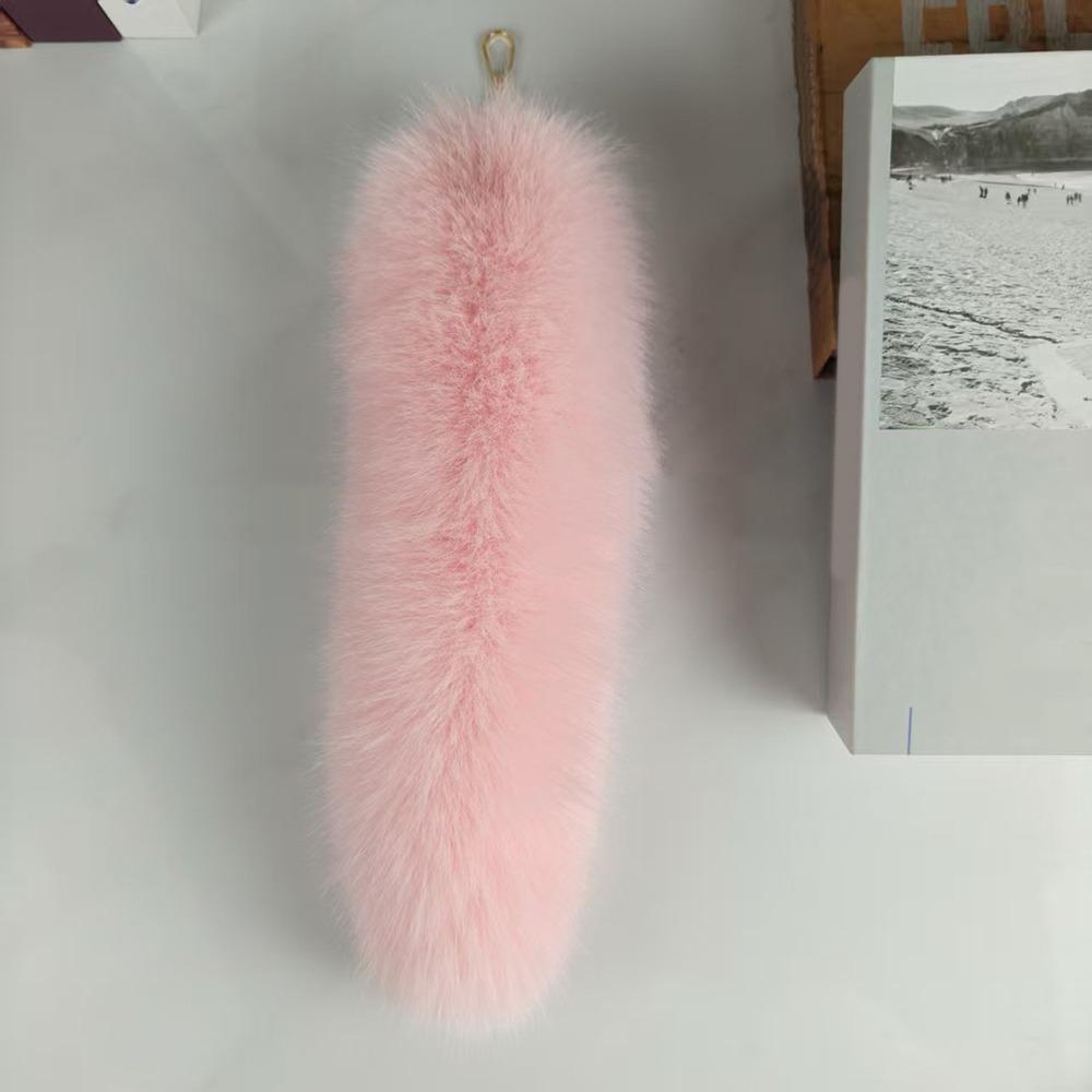 Fashion Huge Fluffy Faux Fur Fox Tail Keychain Warm Thickening Therian Tail Bag Charms Soft Fur Pendant for Women Girl