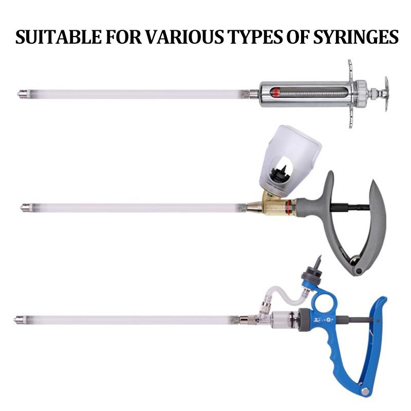 28cm/38cm Veterinary Syringe Extension Rod Continuous Syringe Extended Injection Tube For Animal Use Long Arm Injection Rod