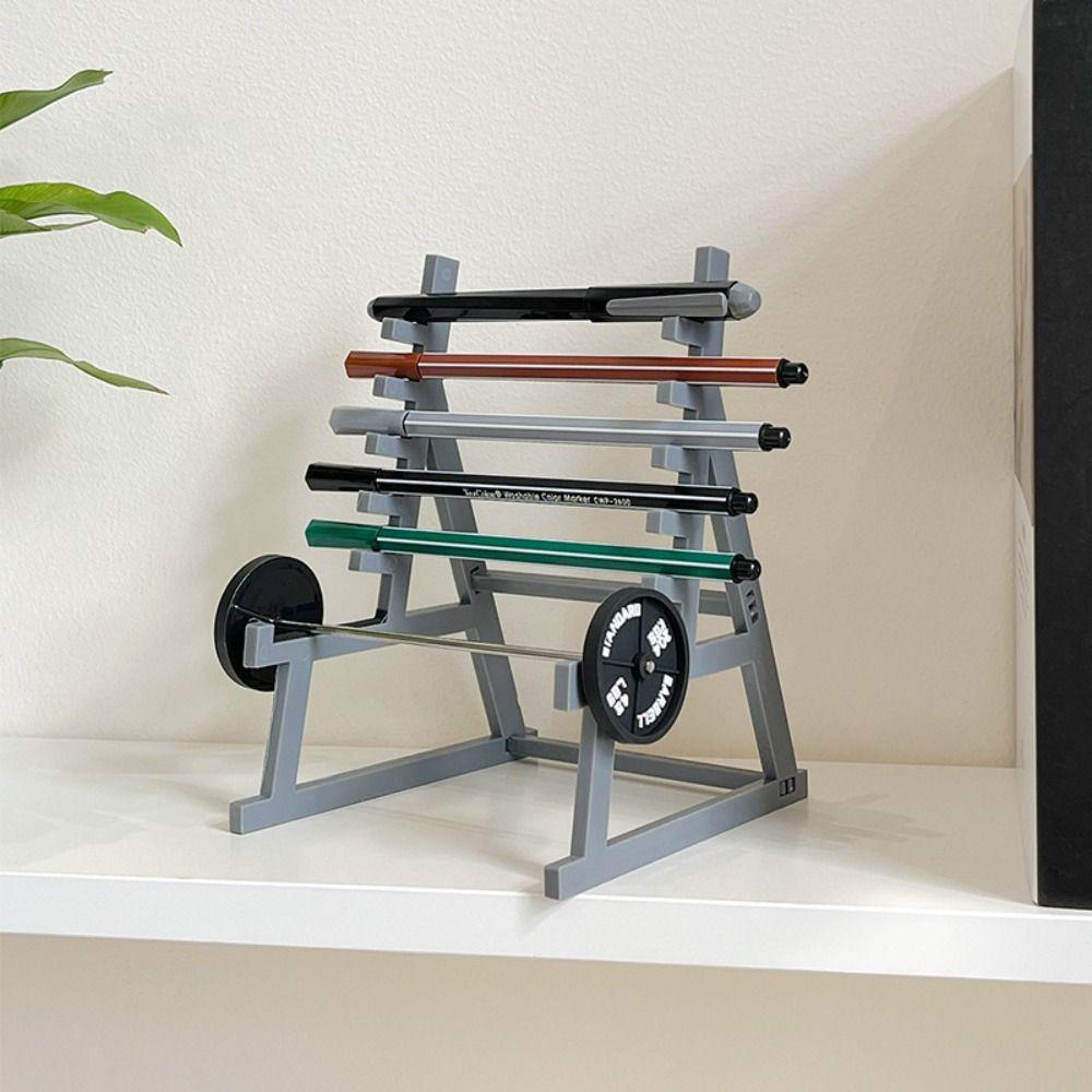 Versatile Stationery Storage Rack Stylish Pencil Case Creative Barbell Pen Holder  Bookshelves