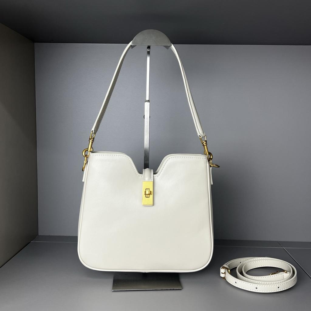 Leather Bucket Bag, Underarm Commuter Bag Soft 16, Large Capacity Single-shoulder Crossbody Bag