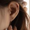 Youngglow 14k Slim Pave Cubic One Touch Earring (2size)