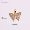 Charms For Jewelry Making,18K Gold Plated Inlaid Zircon Heart Shape Pendants DIY Fashion Jewelry Making Accessories