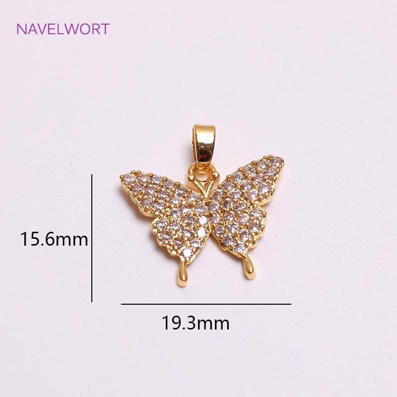 Charms For Jewelry Making,18K Gold Plated Inlaid Zircon Heart Shape Pendants DIY Fashion Jewelry Making Accessories