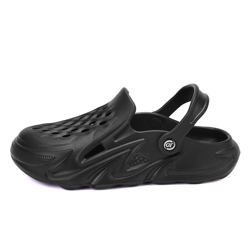 

2025 Мужские дышащие сандалии для сада с закрытым носком и толстой подошвой для пляжа и улицы 44-45 чёрный