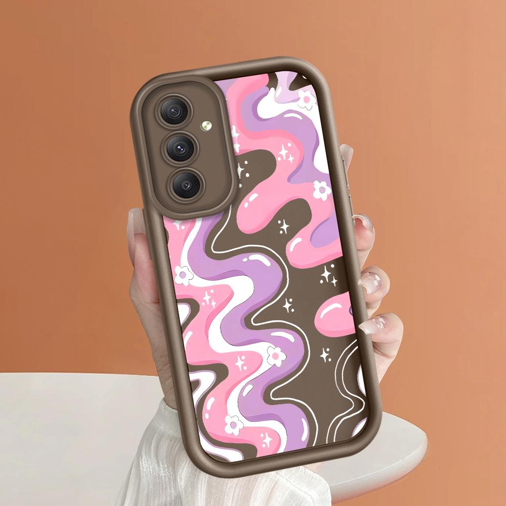 Weiches Silikon-Telefongehäuse mit quadratischem Leiterdruckmuster, vollständige Abdeckung, Kamera, stoßfestes Schutzgummigehäuse für Samsung