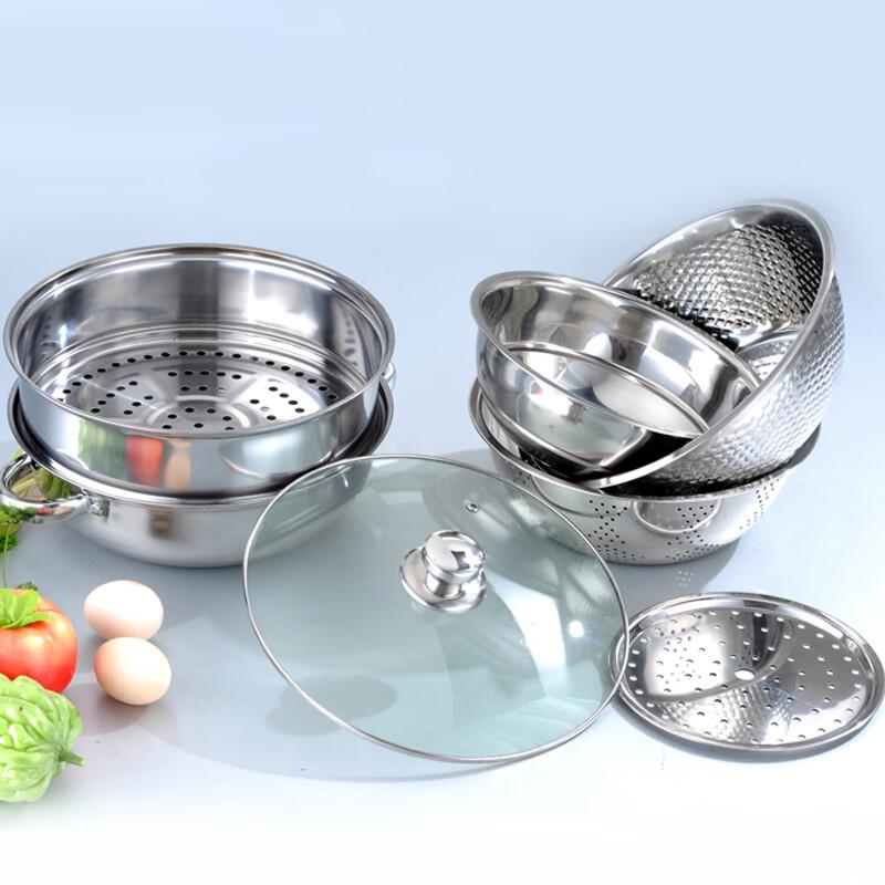 WODHO Happy Family 7-Piece Stainless Steel Cookware Set