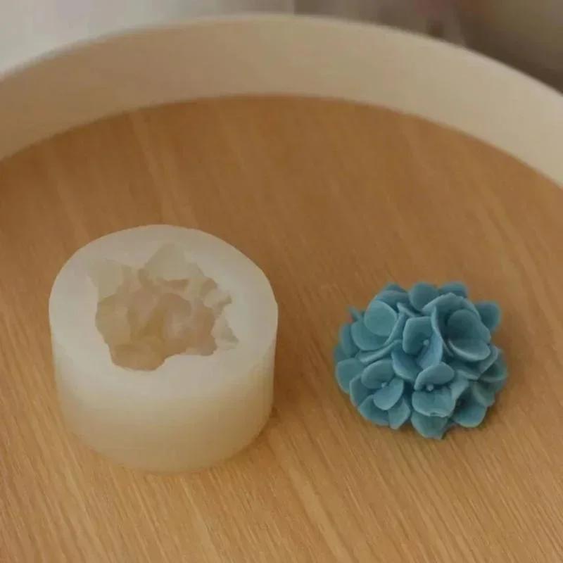 3D Hydrangea Silikonová forma Domácí sádrová dekorace Aromaterapeutická svíčka Hydrangea forma Kuchyňské pečení Dekorace dortu Květinová forma