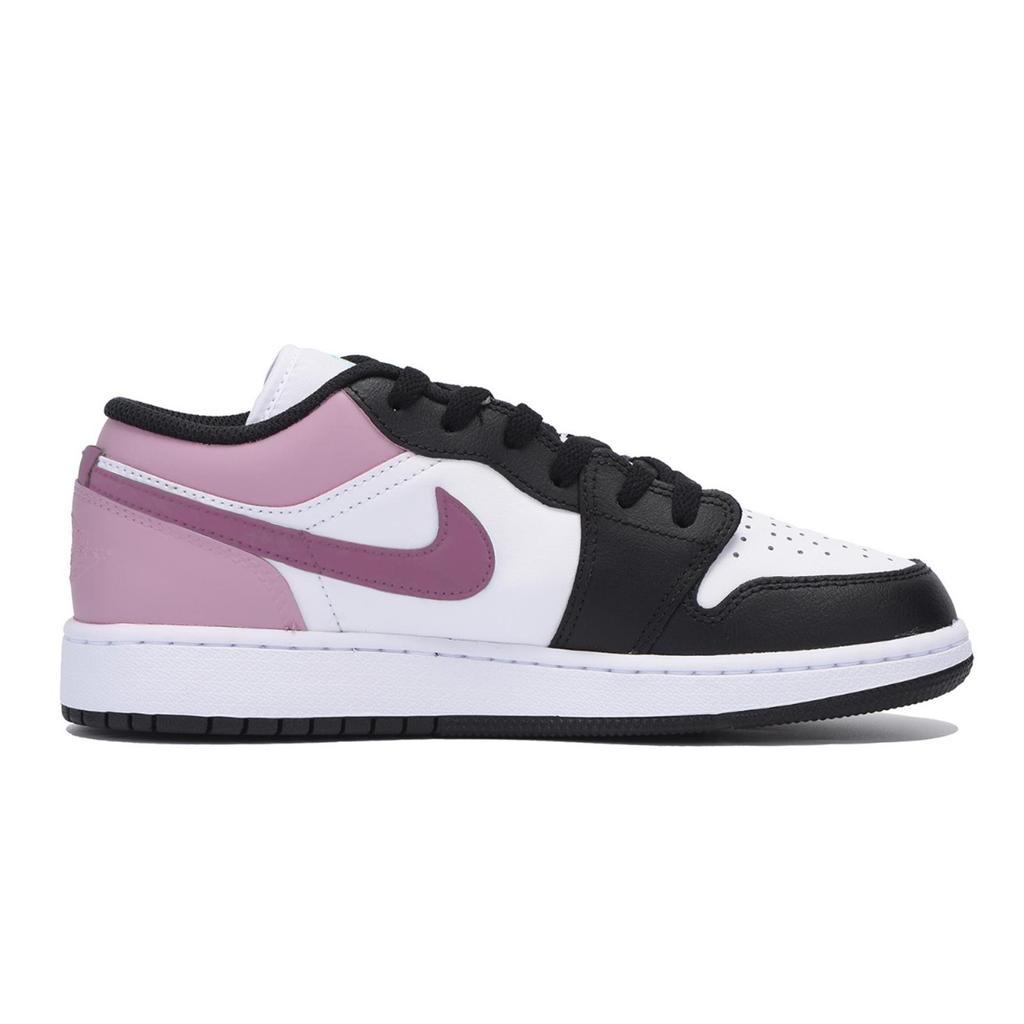 Jordan Air Jordan 1 Puppy Fragment Anti-Slip Wear-Resistant Low-Top Vintage Basketball Shoes Women's Black Pink 553560-131(Team85-)