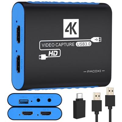 This Capture Card Features 4K HDMI Passthrough, 1080P 60Hz USB 3.0 Video Game Capture Card, High-speed Transfer, Low Latency, Suitable for Live Game S