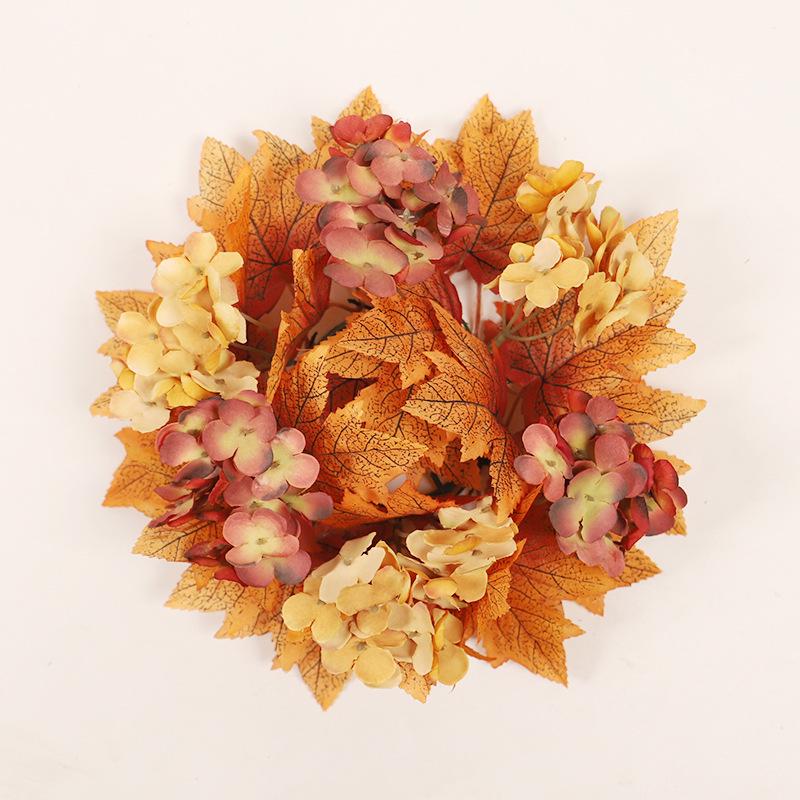 Hong Yu Holiday Decorative Wreath with Candle Holder - Thanksgiving, Halloween, Christmas