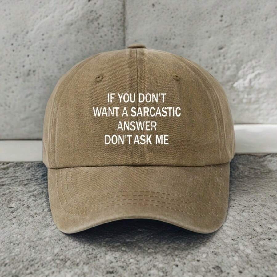 Vintage Unisex Baseball Cap With Sarcastic Quote Print Adjustable Size