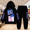 Mädchen KPop Dämonenjäger Aufdruck Kapuzenpullover Set Kinder Herbst und Winter Junge Bequem Weich Langarm Zweiteiliges Set