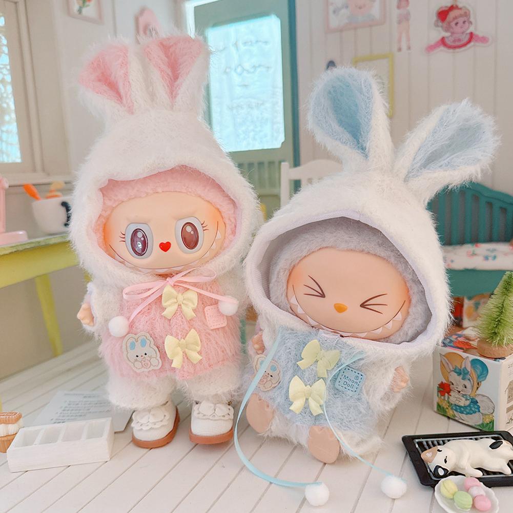 For 17cm Labubu Doll Clothes Fashion Soft Coat Doll Clothes Color Match Pants Dolls Accessories Cute Decoration Little Clothes