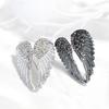 Creative Vintage Wings Crsytal Brooch Pin For Women Men Fashion Trendy Metal Badges Unisex Casual Party Banquet Brooches Jewelry