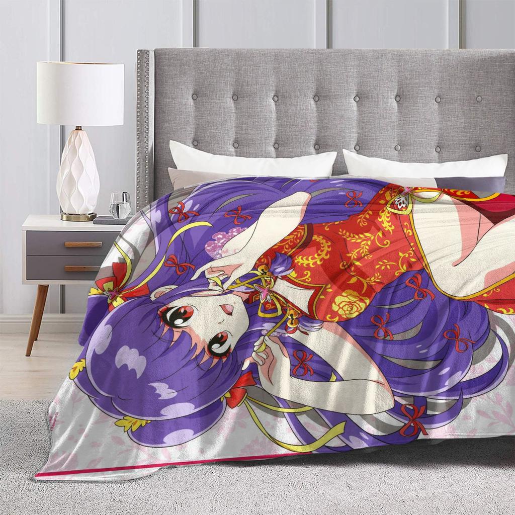 Ranma 1/2 Japanese Anime Shampoo Blanket Flannel Spring Autumn  Multi-function Warm Throw Blanket for Bedding Travel Bedspreads