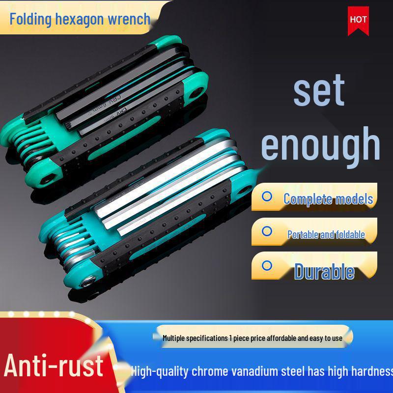 Taiwan Alloy Steel Folding Hex Key Set - Rust-Resistant, High Hardness Hex Wrench Combination.
