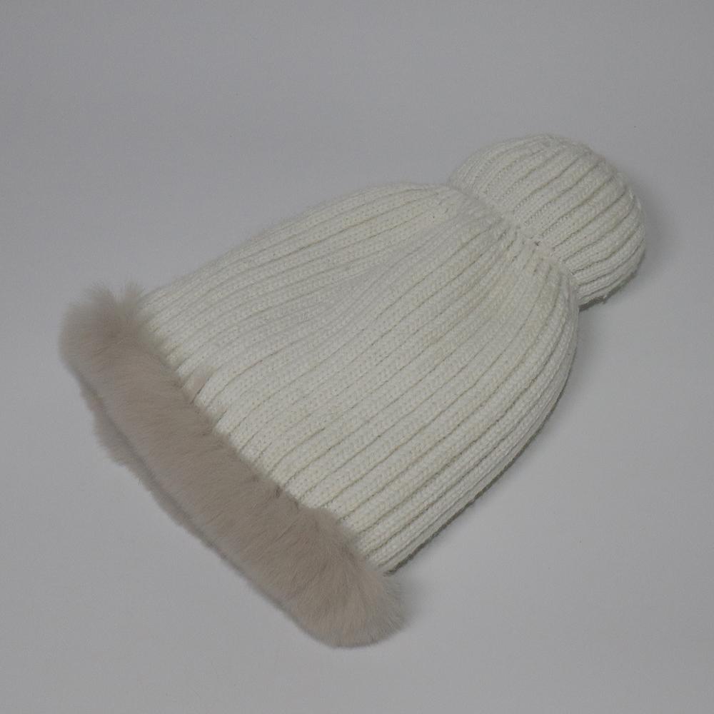 Winter Women Luxuryt Rex Rabbit Fur Hat With Fox Fur Pompoms Natural Warm Fur Hats Girls Knitted Fluffy Real Rex Rabbit Fur Caps