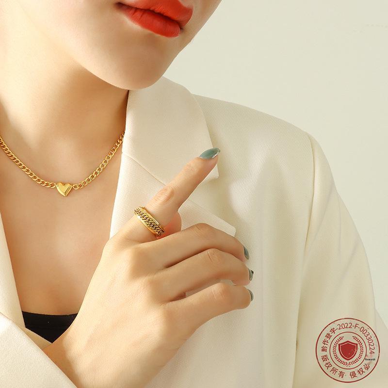 18K Gold-Plated Titanium Steel Clavicle Necklace - Trendy European & American Style Jewelry for Women