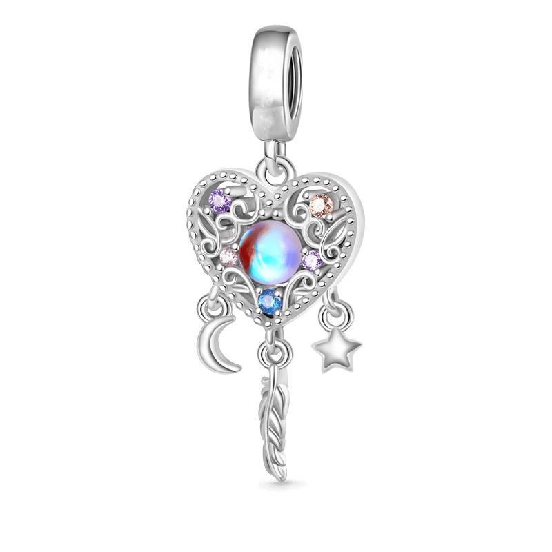 New copper Dreamcatcher Feather Charm Of Bracelets Beaded Compatible With Authentic Bracelets Accessories Do It Yourself Ladies Jewellery