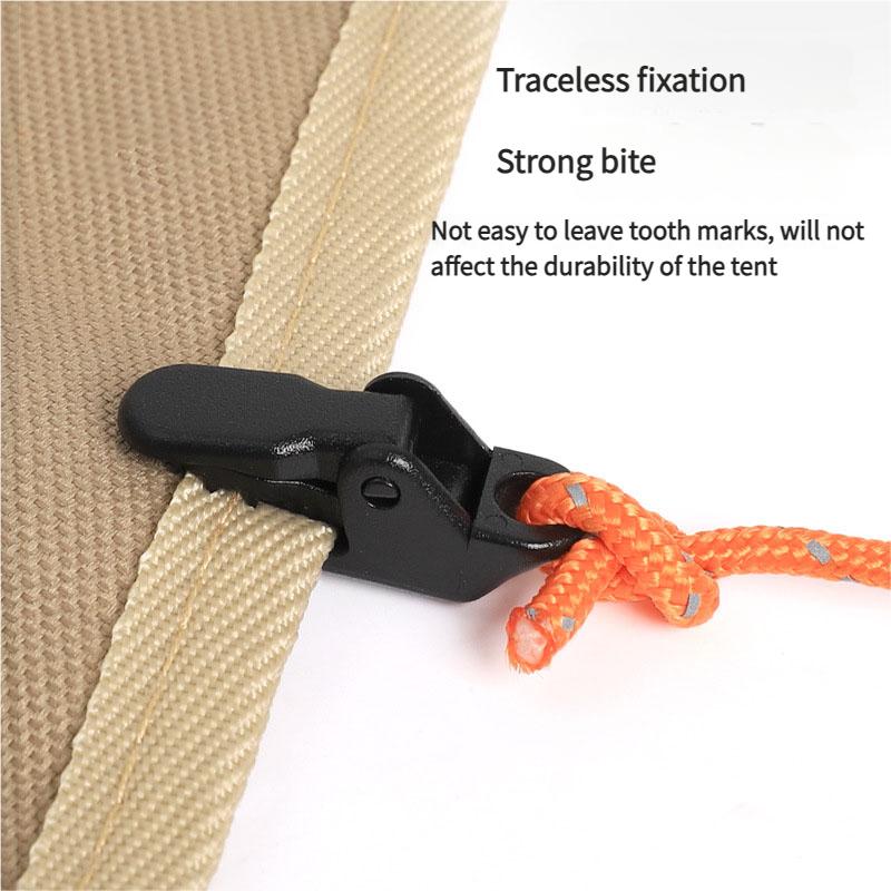 10/20Pcs Press Lock Mini Alligator Clips Non-Slip Tent Clamps for Tarp Windproof Rope Fixing Outdoor Camping Accessories Secure Grip