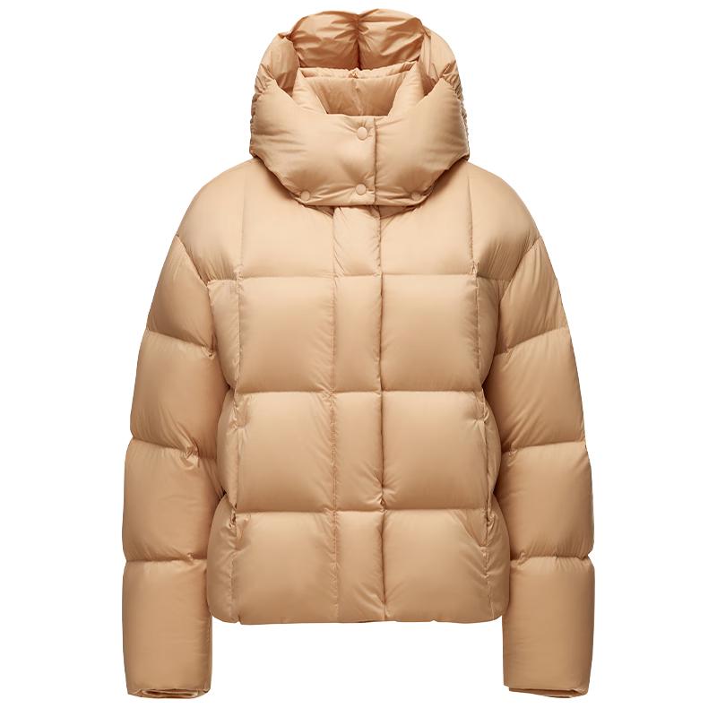 Tanbor Women's Puffy Short Down Jacket with Detachable Hood