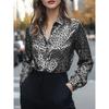 Shirt Women Satin Simulation Silk Long Sleeve Blouse New