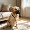 Soft Fabric Dog Mouth Cover with Side Strap and Front Air Panel for Training Routine and Public Daily Use Support
