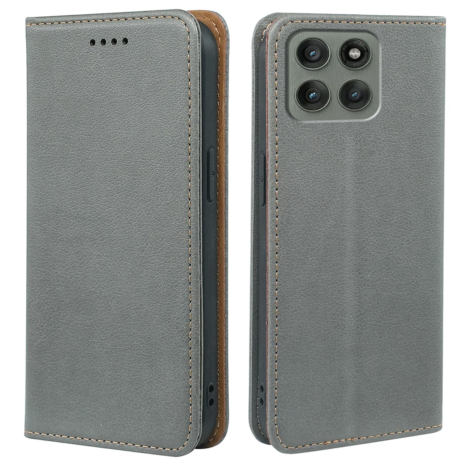 

Для Motorola Edge 60 Pro 5G Чохол Гаманець Шкіряний Чохол для Телефону з RFID-блокуванням Сильна Магнітна Застібка Grey