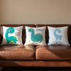 Cute Jurassic Dinosaur Cushion Cover Soft Reversible  Durable Pillow Cover  MultiScene Use for Home  Car Daily Comfort