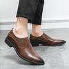 Large Size Men's Shoes Overalls Pointed Leather Shoes Men's Loafers Dress Business Casual Shoes Men's Wedding Groom Shoes
