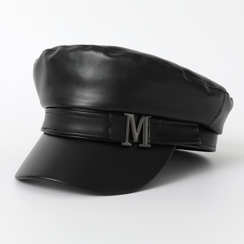 Fashion PU Leather Beret Vintage England Flat Newsboy Caps Outdoor Casual Army Cap