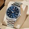 Business Mens Stainless Steel Watch Fashion Silver Black 40.5 Mm Calendar Movement Casual Top Men Wristwatch Relogios Masculino