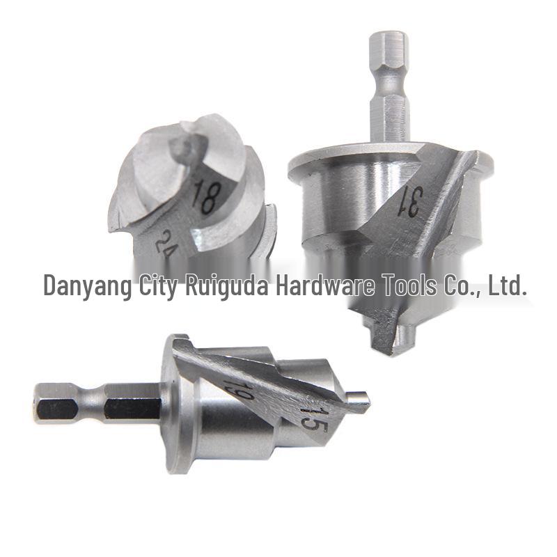 PPR Titanium-Coated 3-Flute Hex Shank Hole Opener Drill, Sizes 20/25/32mm for Plumbing and Pipe Expansion