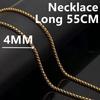 Andara 925 Silver Gold Plated 4mm Wide Square Chain Necklace Fashion Basic Choker Women Men Jewelry Gift