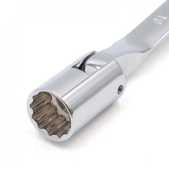 19mm Ledhuvud Kombinationshylsnyckel Bilreparationsverktyg Silver