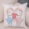 Funny Pet Cat Pillow Case Cute Animal Cushion Cover for Children Room Sofa Peach Skin Home Car Decor Cartoon Pillowcase X
