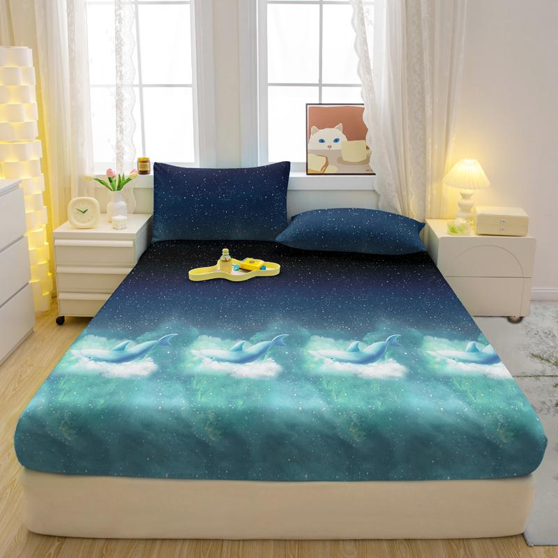 

1 Простыня на резинке матовая с принтом «Простое современное звездное небо», Покрывало для кровати с принтом для спальни, Постельные принадлежности (Исключая наволочки) 71x132cm