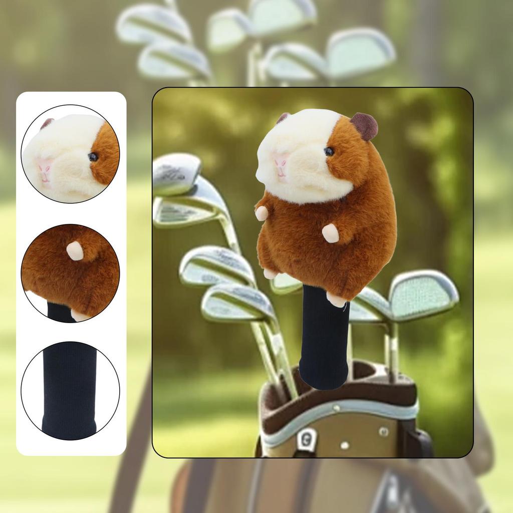 Novelty Golf Club Cover Plush Animal Headcover Scratch Resistant Protector for Fairway Wood Clubs