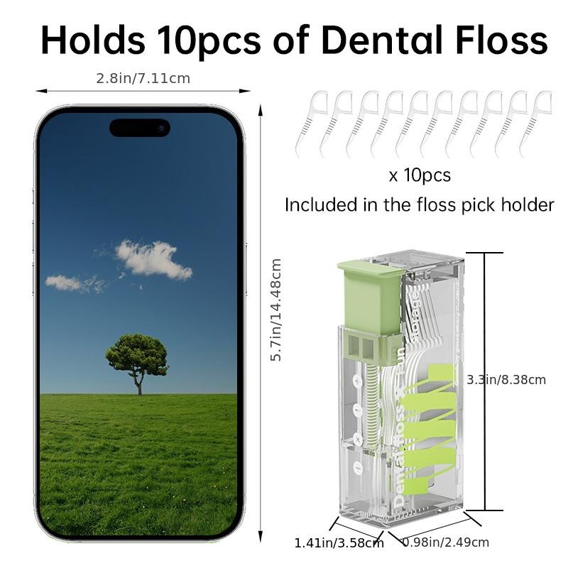 Dental Floss Storage Box With 10pcs Dental Floss Portable Household Creative Lighting Machine Type Premium Carry-On Automatic Dental Floss Box