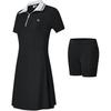 Color Block Logo Tennis Polo Dress With Shorts Women Dresses Dark-Flow-Black A11W423304F-BK