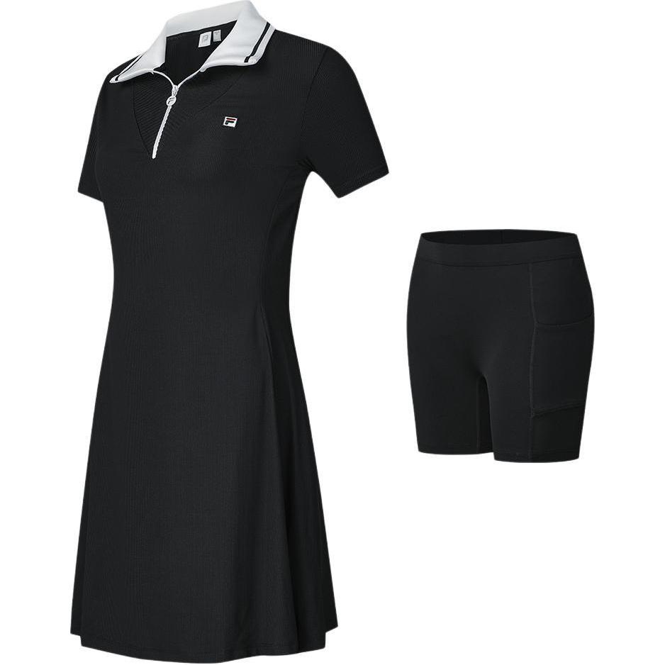 

New FILA Short-Sleeved Dresses Women s Dark Flow Black A11W423304F-BK M