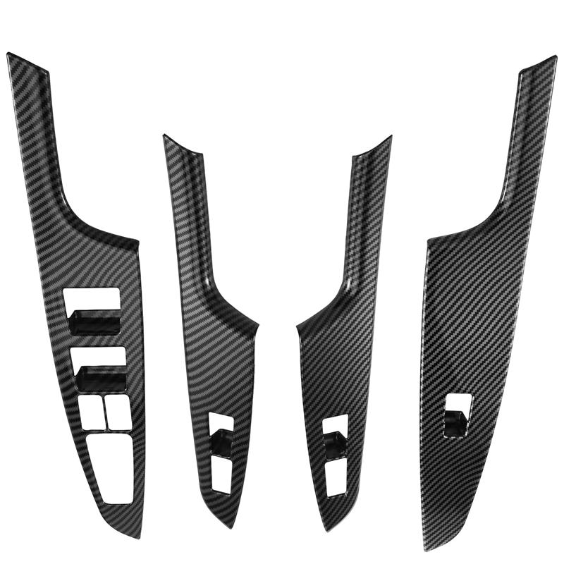 For Hyundai Tucson 2015- Compatible Car Inner Door Armrest Window Lift Switch Panel Cover Trim Kit ABS Interior Accessories