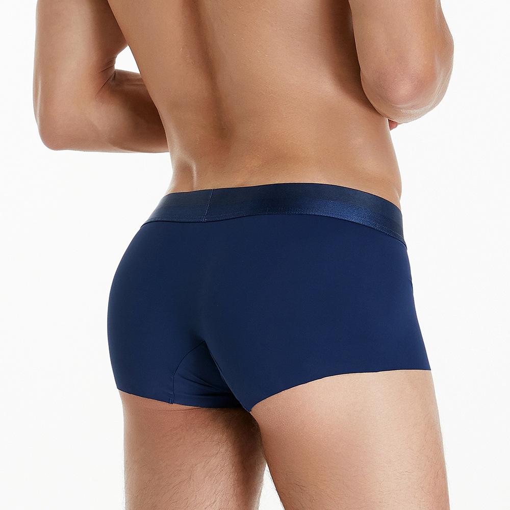 Male Sexy Ice Silk Panties Men Solid Color Boxers Underwear Low Waist Comfortable Man Boxer Shorts Underpants