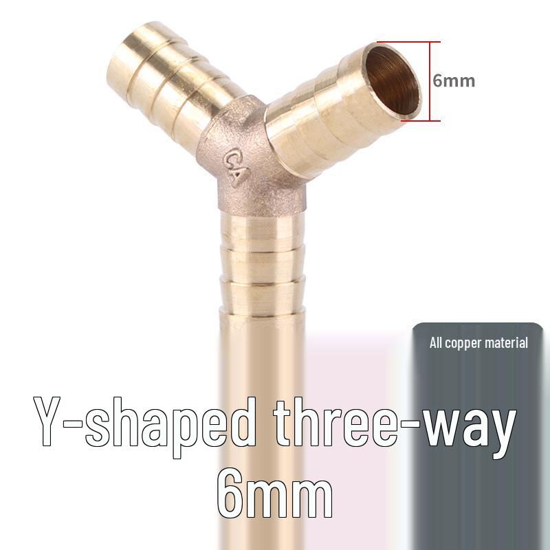 Brass Green Head Pagoda Straight-Through 2-Way or 4-Way Tee Fitting, Compatible with 6-16mm Tubing