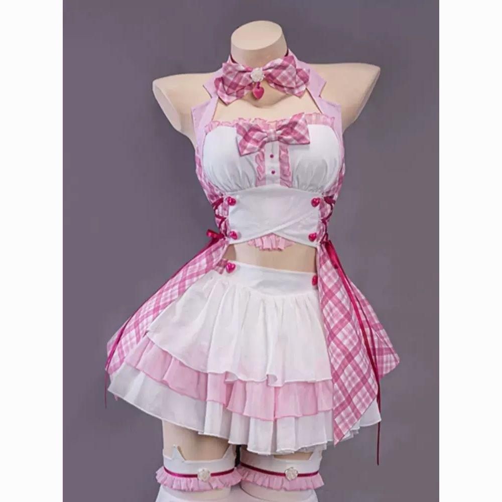 NEKOPARA Chocola Vanilla Cute Soft Girl Lolita Dress Cosplay Costume Full Set Women Anime Halloween Comic Con Carnival Outfit