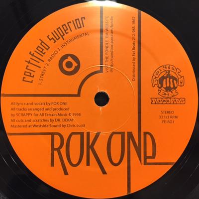 12inch Record ROK ONE - Certified Superior FERO1 Fondle 'Em 1998 US Rap & Hip-Hop/R&B Used