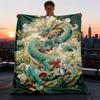1pc Dragon ArtworkOutdoor Blanket, Soft And Comfortable Blanket, Casual Warm Outdoor Blanket, Good Birthday Gift Yy260328095
