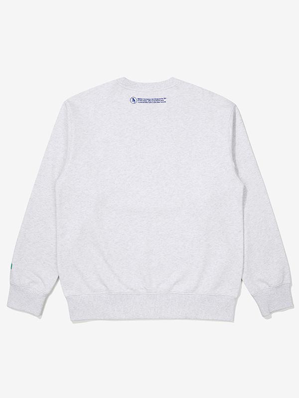 BBC EARTH Animal Embroidery Patch Sweatshirt_Melange Grey