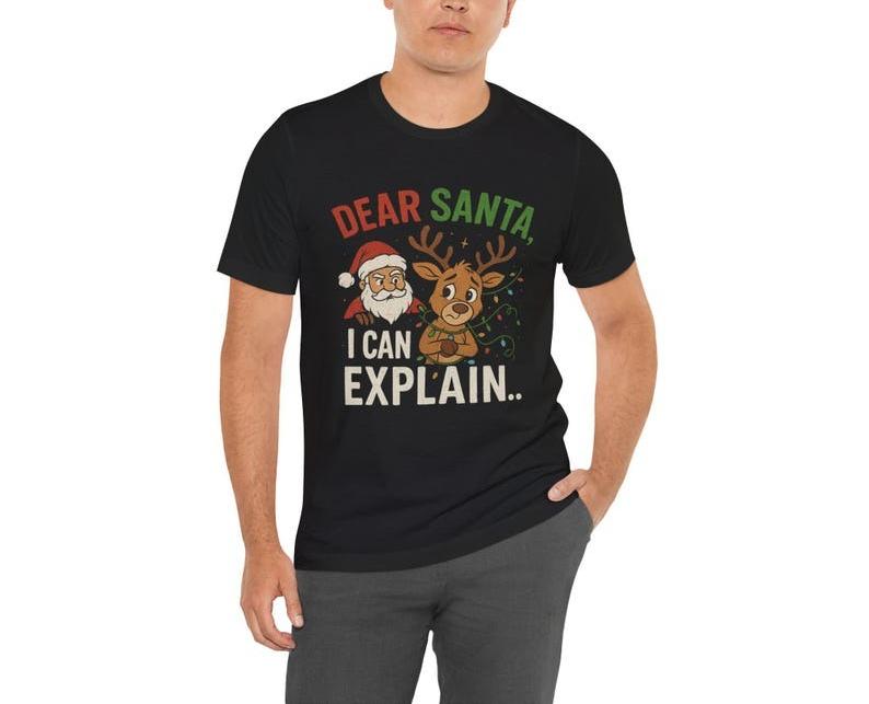 Dear Santa Christmas TShirt Unisex Holiday High Quality Cotton Allmatch Pattern Graphic T Shirts Casual Style Streetwear Adult